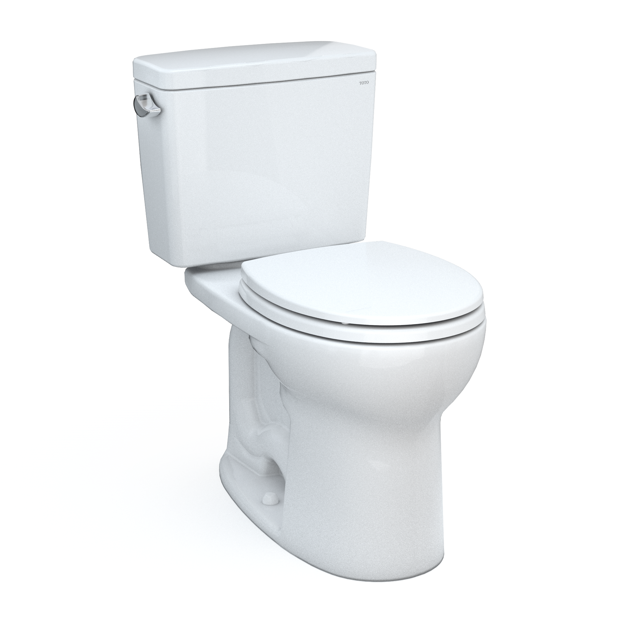 TOTO CST775CEFG#01 Drake Two-Piece Round 1.28 Gpf Universal Height Tornado Flush Toilet With Cefiontect - Cotton White