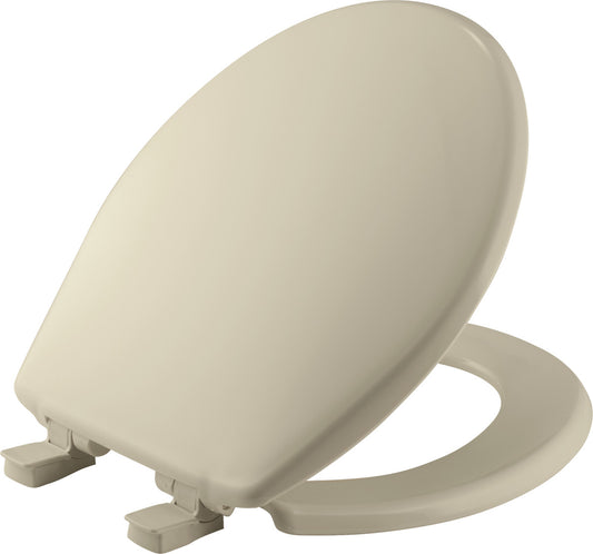 Bemis Round Plastic Toilet Seat in Bone with Easy•Clean and Whisper•Close