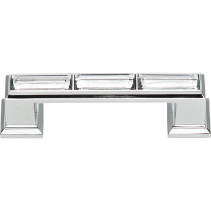 ATLAS 341-CH Legacy Crystal 3" Center to Center Bar Pull - Polished Chrome