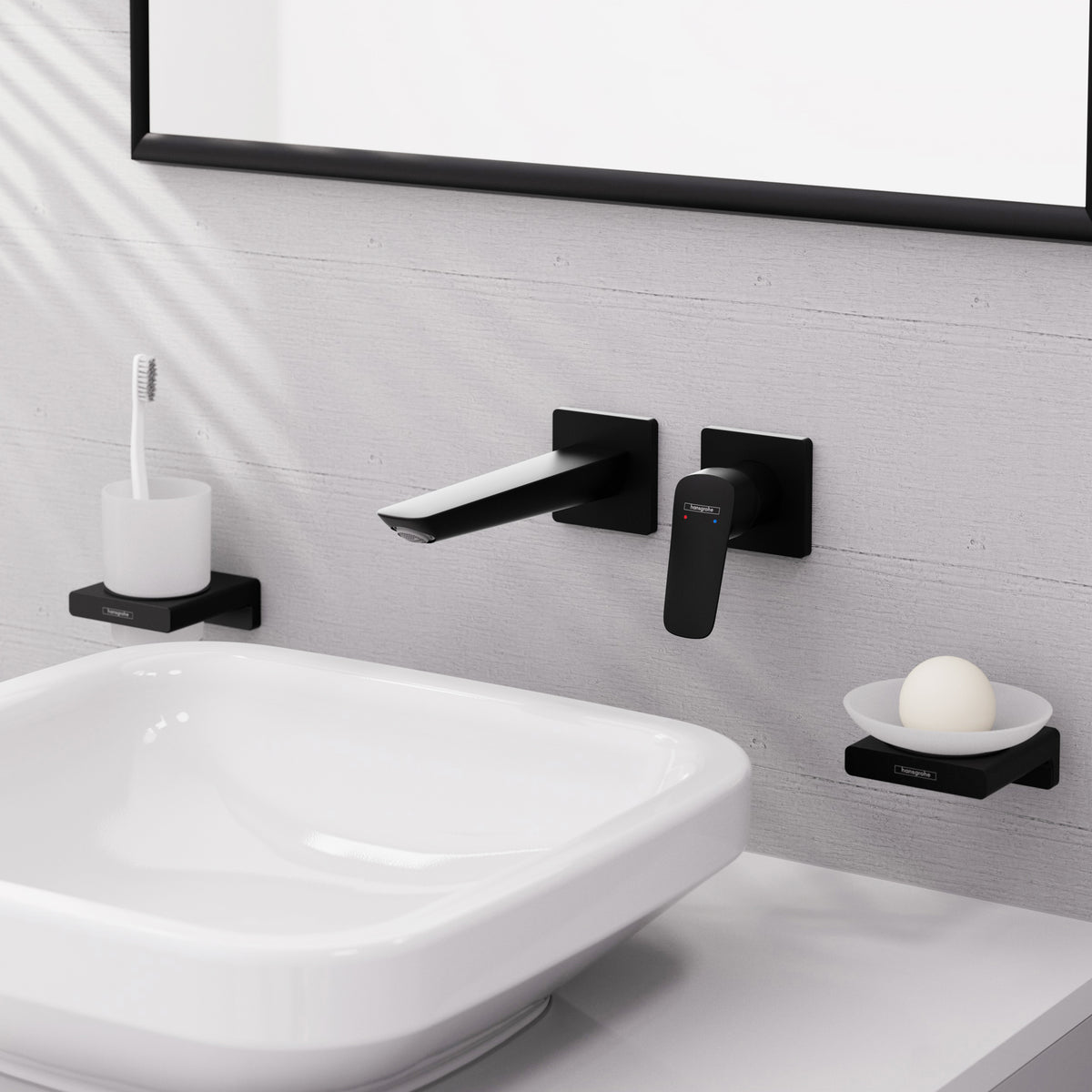 HANSGROHE 71256671 Logis Fine Wall-Mounted Single-Handle Faucet Trim, 1.2 GPM - Matte Black
