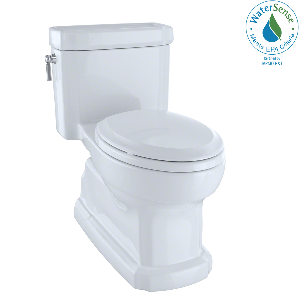 TOTO MS974224CEFG#01 Eco Guinevere Elongated 1.28 Gpf Universal Height Skirted Toilet With Cefiontect And Softclose Seat - Cotton White