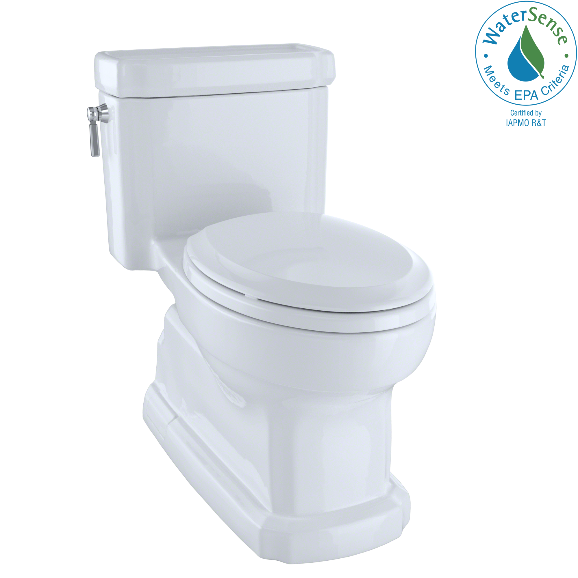 TOTO MS974224CEFG#01 Eco Guinevere Elongated 1.28 Gpf Universal Height Skirted Toilet With Cefiontect And Softclose Seat - Cotton White