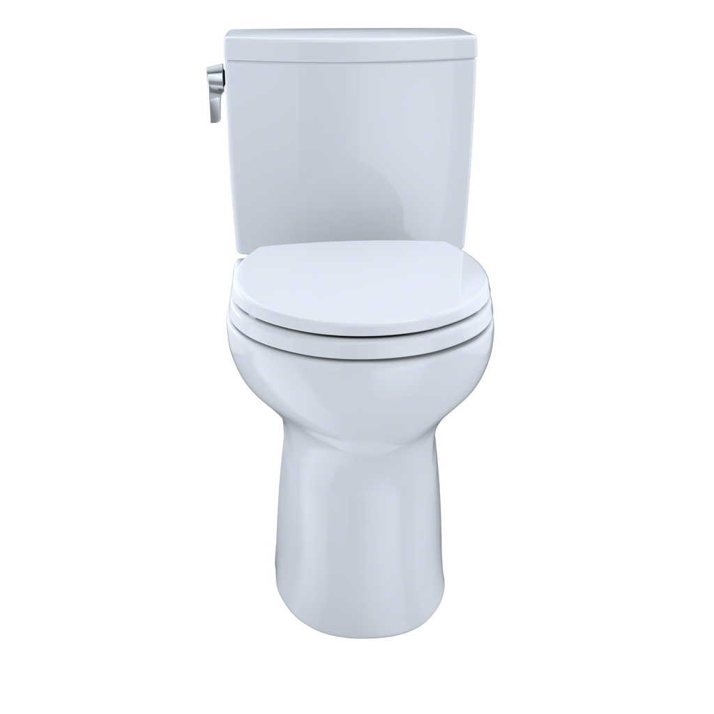 TOTO CST453CUFRG#01 Drake Ii 1G Two-Piece Round 1.0 Gpf Universal Height Toilet With Cefiontect And Right-Hand Trip Lever - Cotton White