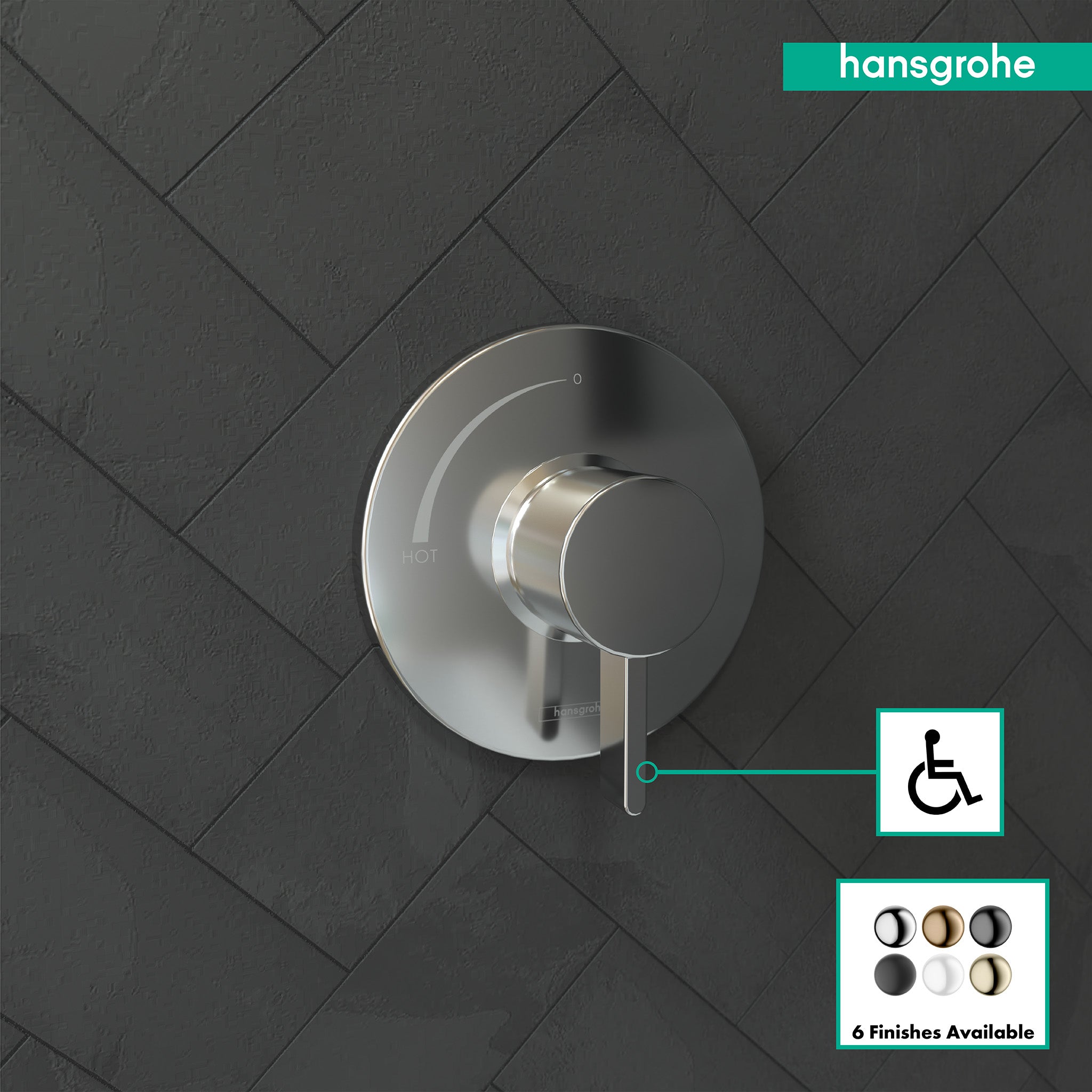 HANSGROHE 15739001 Ecostat S Pressure Balance Trim - Chrome