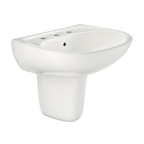 TOTO LHT241.8G#11 Supreme Oval Wall-Mount Bathroom Sink With Cefiontect And Shroud For 8 Inch Center Faucets - Colonial White
