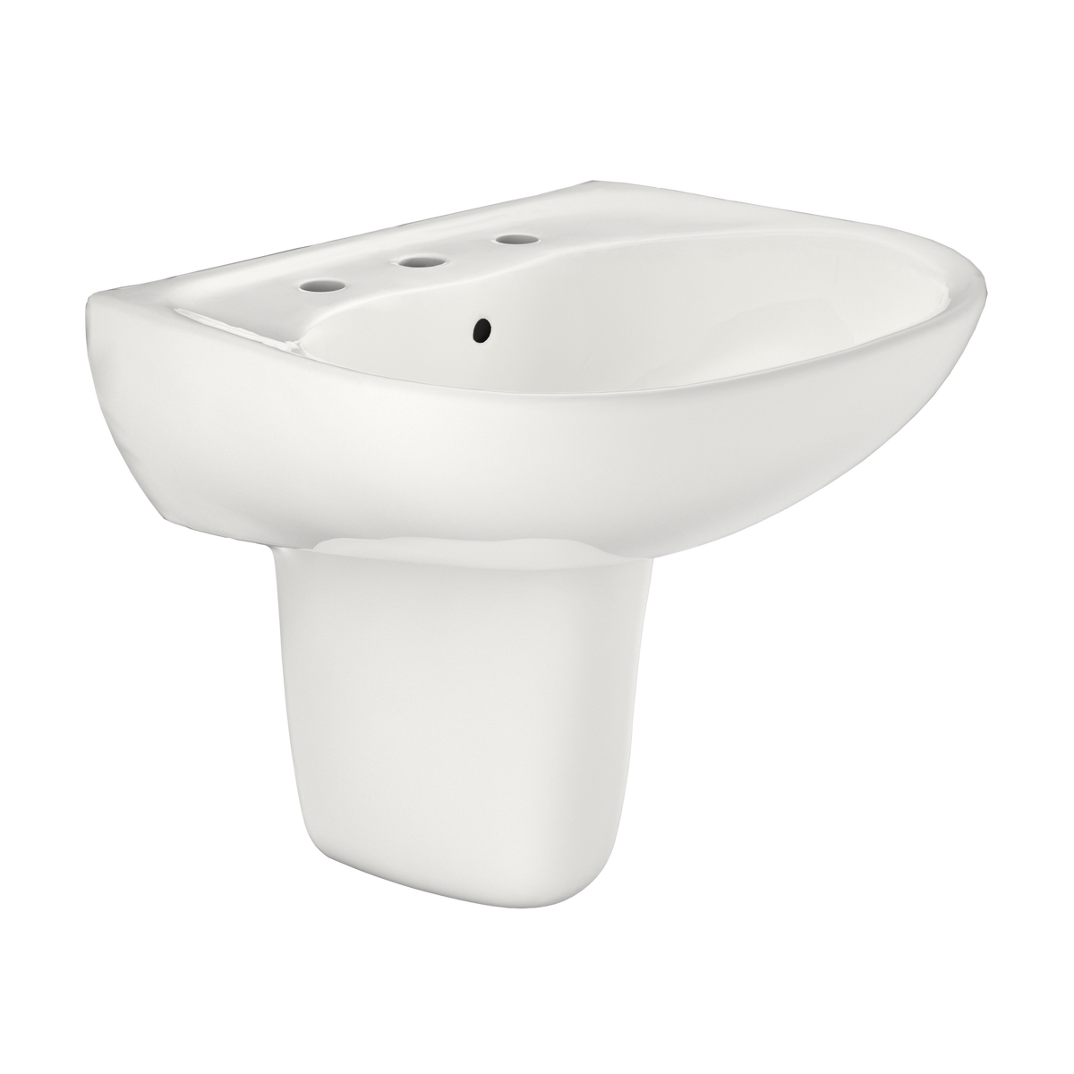 TOTO LHT241.8G#11 Supreme Oval Wall-Mount Bathroom Sink With Cefiontect And Shroud For 8 Inch Center Faucets - Colonial White