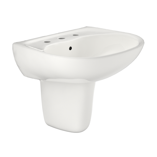 TOTO LHT241.8G#11 Supreme Oval Wall-Mount Bathroom Sink With Cefiontect And Shroud For 8 Inch Center Faucets - Colonial White