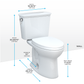 TOTO MS786124CEFG.10#01 Drake Transitional Two-Piece Elongated 1.28 GPF Universal Height TORNADO FLUSH  Toilet with 10 Inch Rough-In , Cotton White