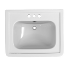 TOTO LPT530.4N#01 Promenade 27-1/2" X 22-1/4" Rectangular Pedestal Bathroom Sink For 4 Inch Center Faucets - Cotton White