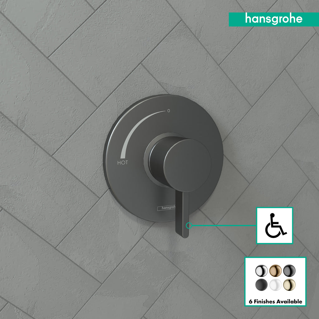 HANSGROHE 15739341 Ecostat S Pressure Balance Trim - Brushed Black Chrome