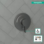 HANSGROHE 15739341 Ecostat S Pressure Balance Trim - Brushed Black Chrome