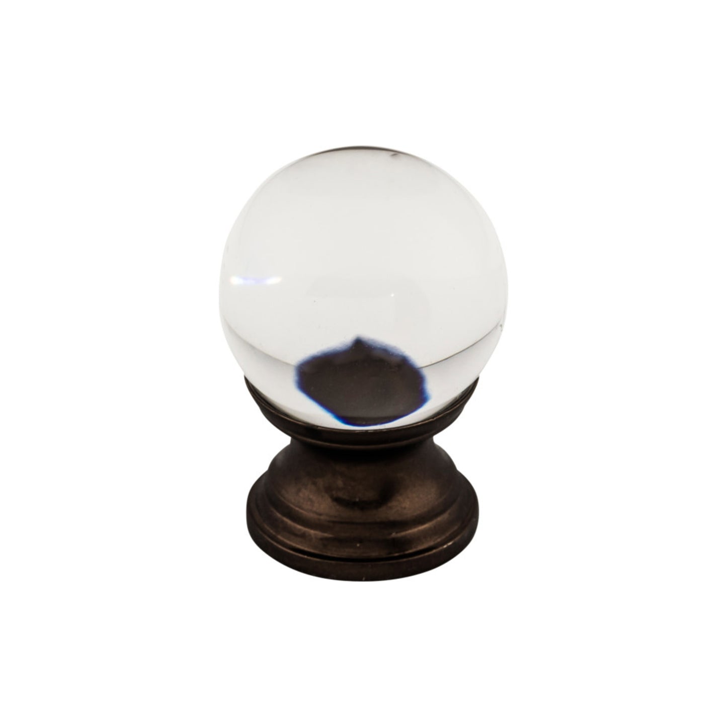 TOP KNOBS TK840ORB Clarity Clear Glass 1" Diameter Round Knob , Oil Rubbed Bronze