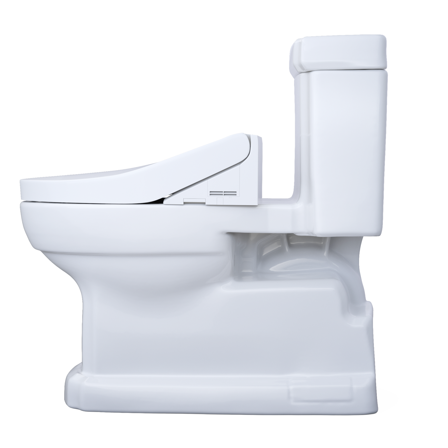 TOTO MW9743084CEFG#01 WASHLET+ Eco Guinevere Elongated 1.28 GPF Universal Height Toilet with C5 Bidet Seat , Cotton White