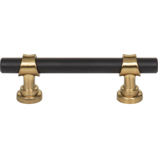 TOP KNOBS M2700 Bit 3" Center to Center Bar Pull - Flat Black and Honey Bronze