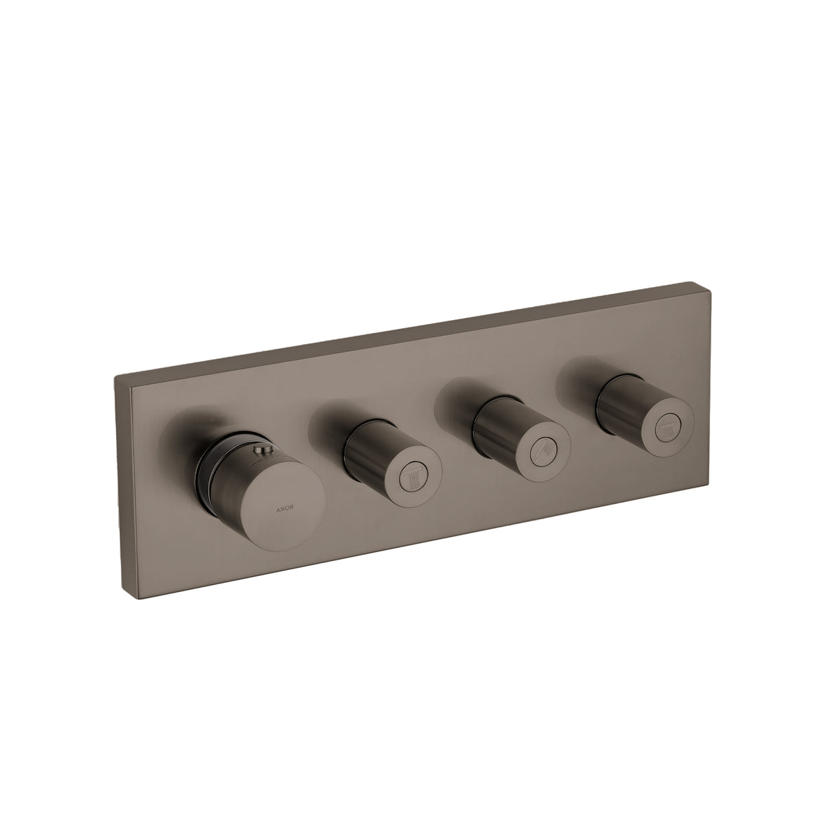 AXOR 10751341 ShowerSolutions Thermostatic Module Trim 15" x 5" for 3 Functions - Brushed Black Chrome