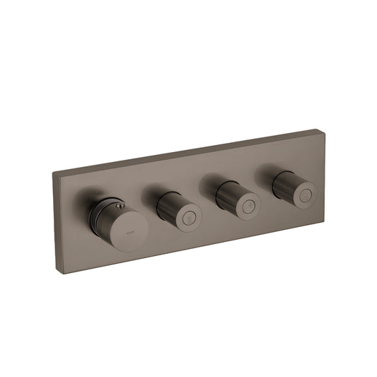 AXOR 10751341 ShowerSolutions Thermostatic Module Trim 15" x 5" for 3 Functions - Brushed Black Chrome