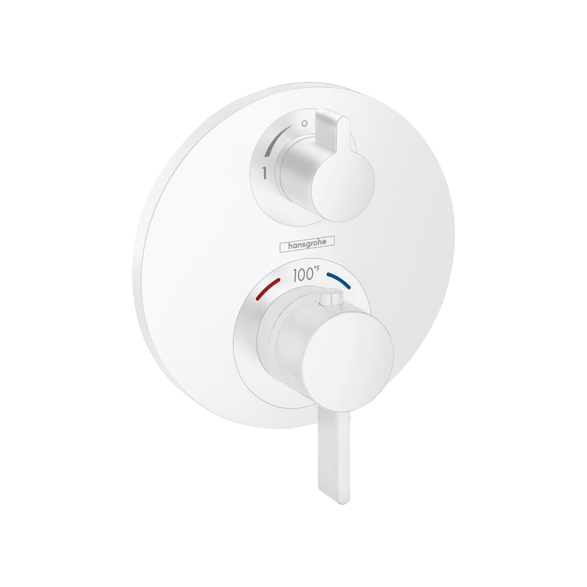 HANSGROHE 15758701 Ecostat S Thermostatic Trim with Volume Control and Diverter - Matte White