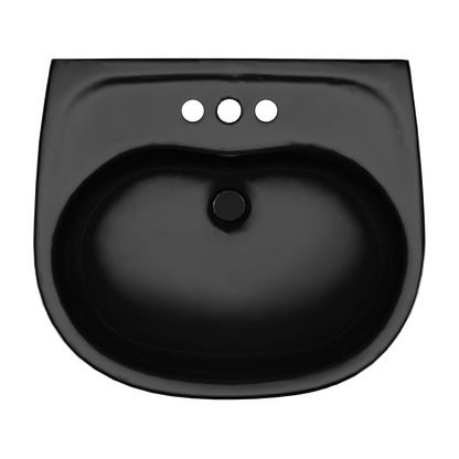 TOTO LHT241.4#51 Supreme Oval Wall-Mount Bathroom Sink And Shroud For 4 Inch Center Faucets - Ebony