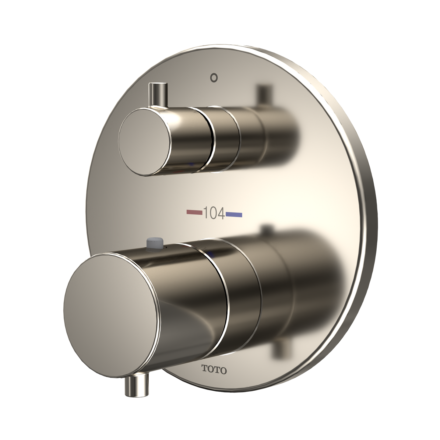 TOTO TBV01408U#PN Round Thermostatic Mixing Valve with Two-Way Diverter Shower Trim , Polished Nickel