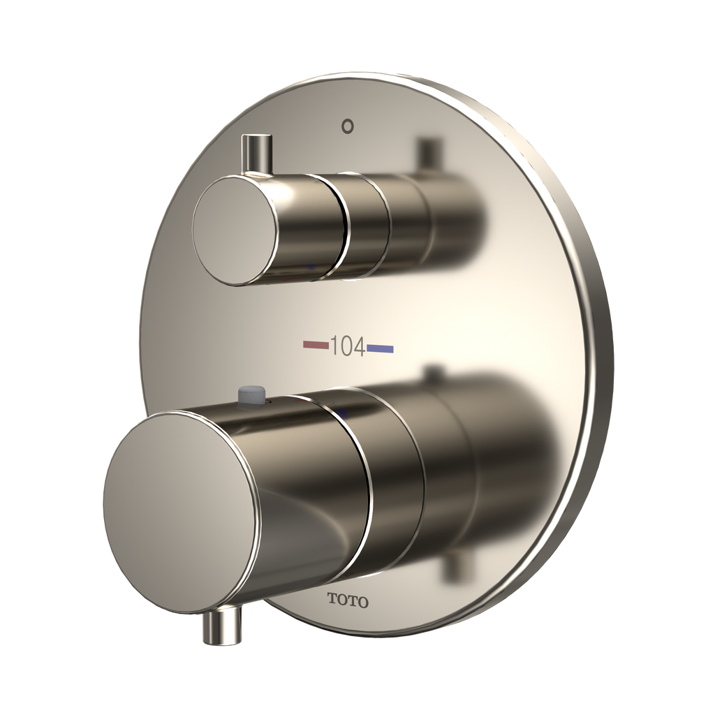 TOTO TBV01408U#PN Round Thermostatic Mixing Valve With Two-Way Diverter Shower Trim - Polished Nickel