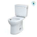 TOTO CST775CEFRG#01 Drake Two-Piece Round 1.28 Gpf Universal Height Tornado Flush Toilet With Cefiontect - Cotton White