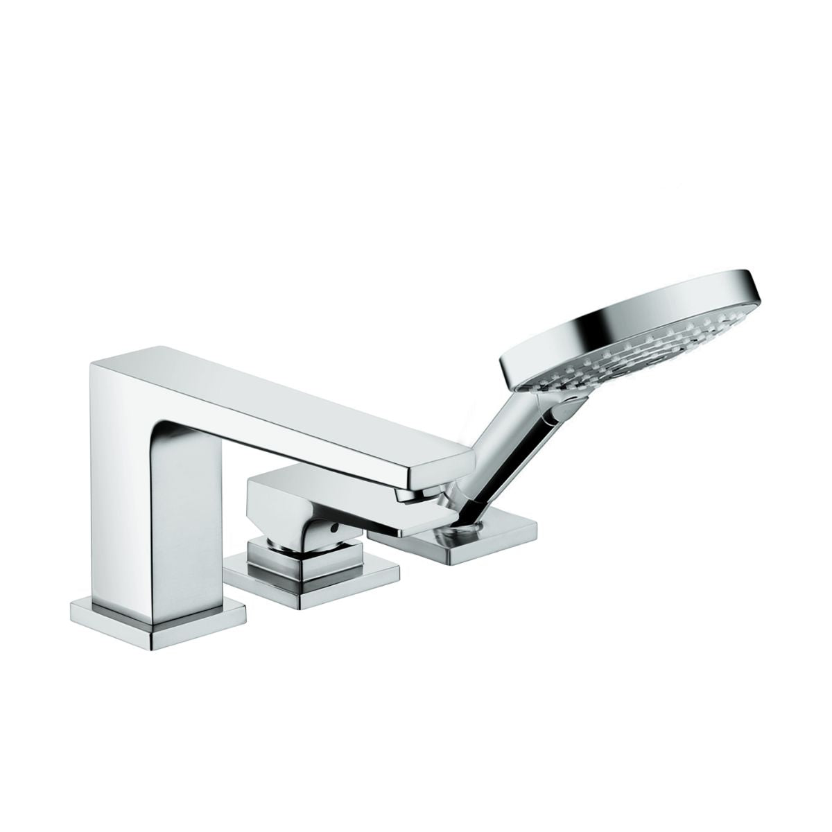 HANSGROHE 32556001 Metropol 3-Hole Roman Tub Set Trim with Lever Handle and 1.75 GPM Handshower - Chrome