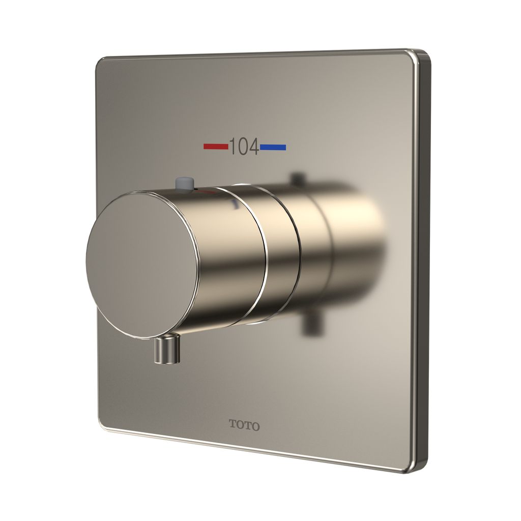 TOTO TBV02401U#PN Square Thermostatic Mixing Valve Shower Trim - Polished Nickel