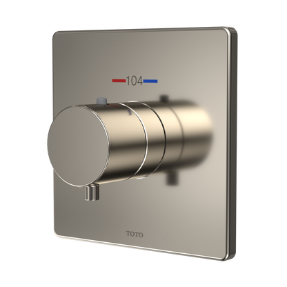 TOTO TBV02401U#PN Square Thermostatic Mixing Valve Shower Trim - Polished Nickel