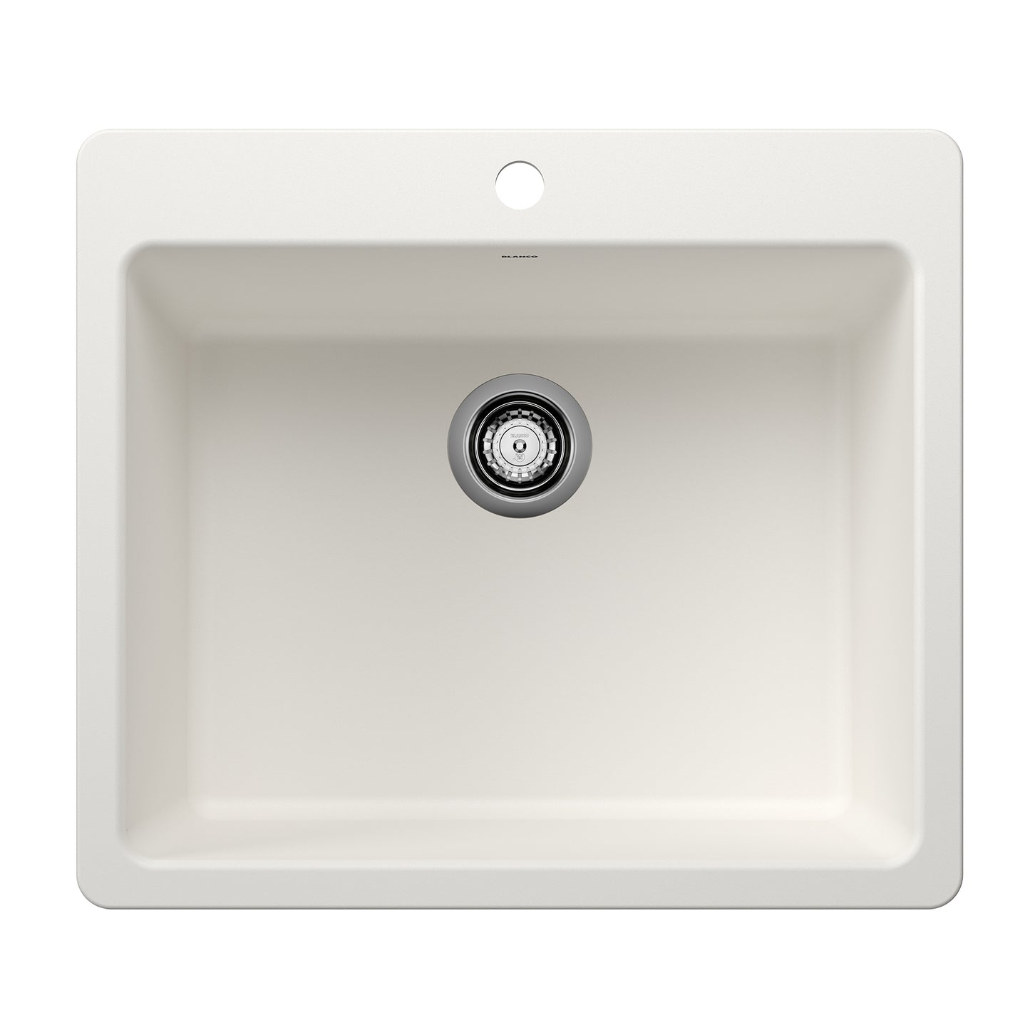 BLANCO 443221 Liven Liven SILGRANIT 25" Single Bowl Dual Mount Kitchen Sink - White in White