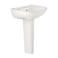 TOTO LPT241G#11 Supreme Oval Basin Pedestal Bathroom Sink With Cefiontect For Single Hole Faucets - Colonial White