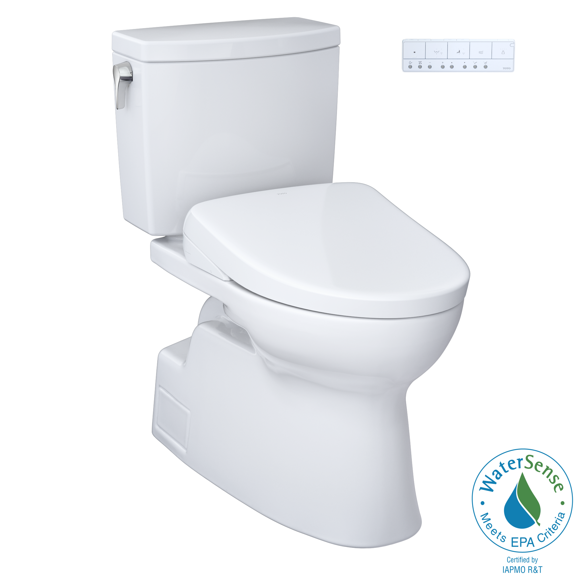 TOTO MW4744726CUFG#01 Washlet+ Vespin Ii 1G Two-Piece Elongated 1.0 Gpf Toilet And Washlet+ S7 Contemporary Bidet Seat - Cotton White