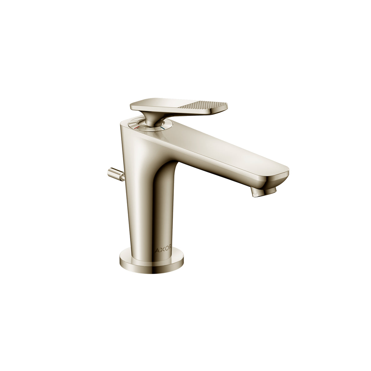 AXOR 49011831 Citterio C Single-Hole Faucet 90 CoolStart with Pop-Up Drain-Cubic Cut, 1.2 GPM - Polished Nickel