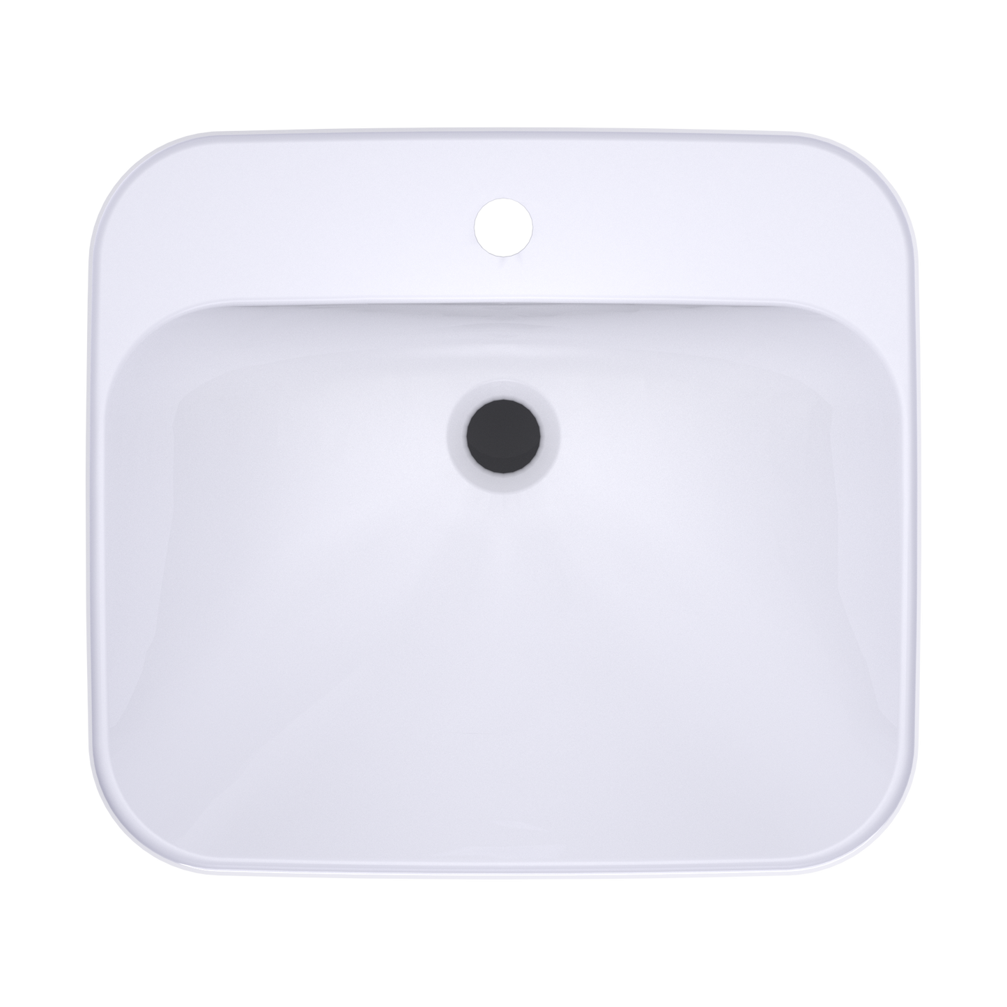 TOTO LT415G#01 Arvina Rectangular 20" Vessel Bathroom Sink with CEFIONTECT for Single Hole Faucets , Cotton White