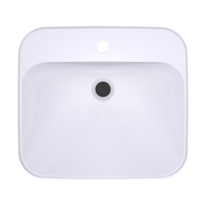 TOTO LT415G#01 Arvina Rectangular 20" Vessel Bathroom Sink With Cefiontect For Single Hole Faucets - Cotton White