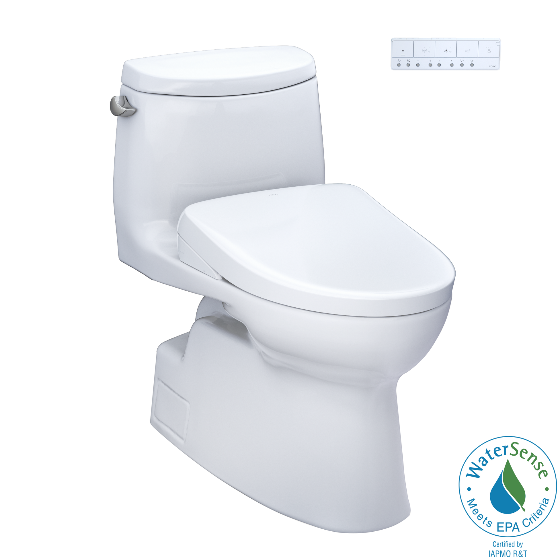 TOTO MW6144726CEFGA#01 Washlet+ Carlyle Ii One-Piece Elongated 1.28 Gpf Toilet With Auto Flush Washlet+ S7 Contemporary Bidet Seat - Cotton White