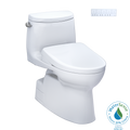 TOTO MW6144736CEFGA#01 Washlet+ Carlyle Ii One-Piece Elongated 1.28 Gpf Toilet With Auto Flush Washlet+ S7A Contemporary Bidet Seat - Cotton White