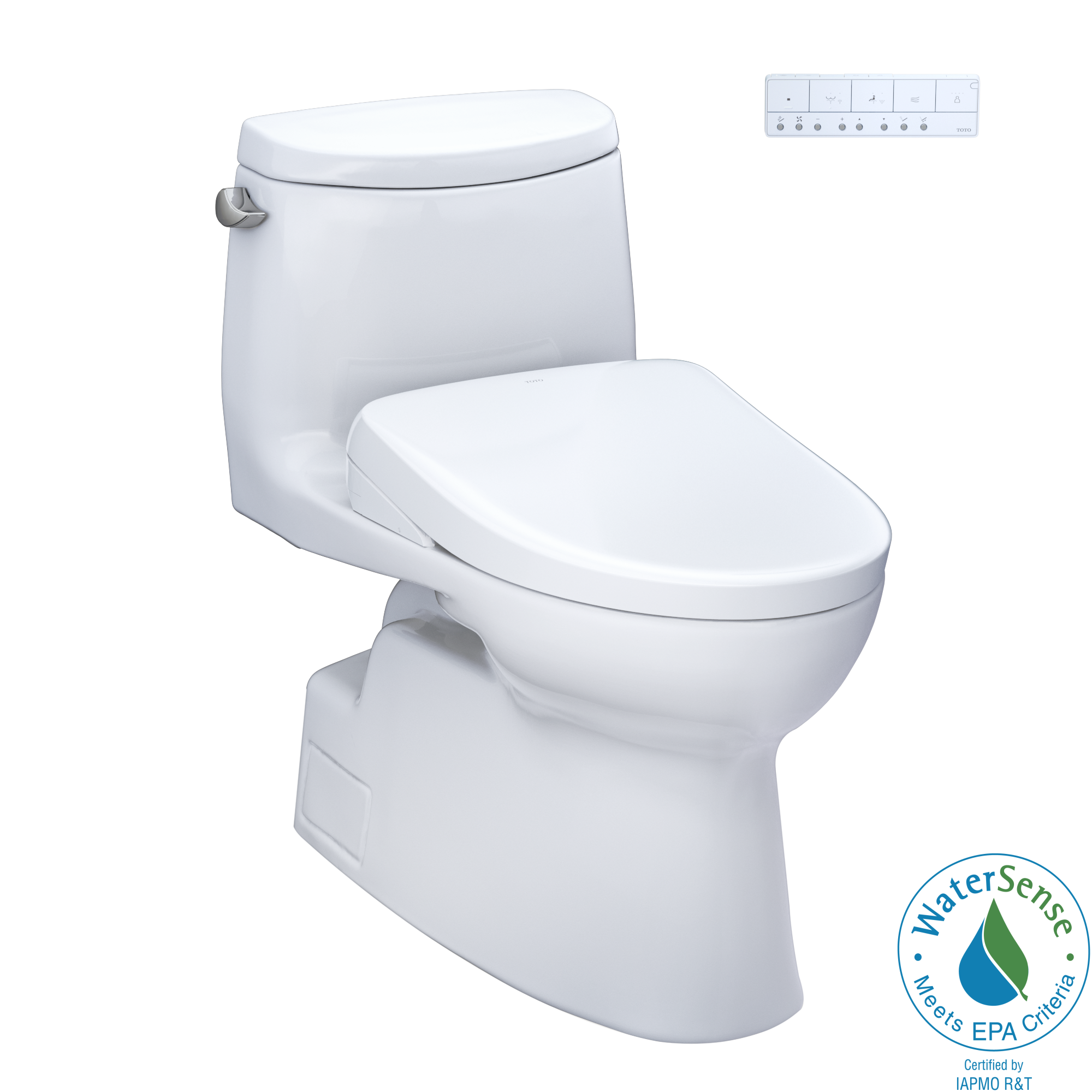 TOTO MW6144726CEFG#01 Washlet+ Carlyle Ii One-Piece Elongated 1.28 Gpf Toilet And Washlet+ S7 Contemporary Bidet Seat - Cotton White