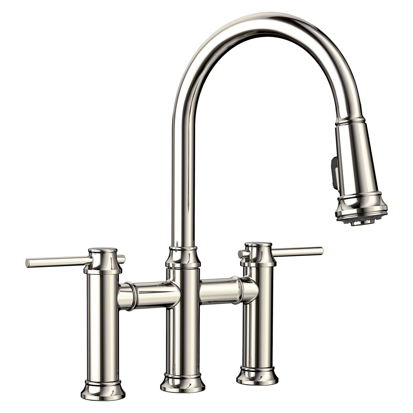 BLANCO 442506 Empressa Empressa Pull-Down Dual-Spray Bridge Faucet - Polished Nickel in Polished Nickel