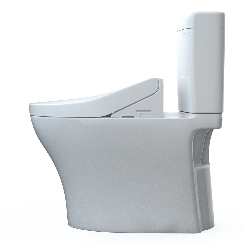 TOTO MW4363084CEMFGN#01 Washlet+ Aquia Iv Cube Two-Piece Elongated Dual Flush 1.28 And 0.9 Gpf Toilet With C5 Bidet Seat - Cotton White