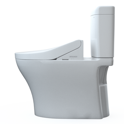 TOTO MW4363084CEMFGN#01 Washlet+ Aquia Iv Cube Two-Piece Elongated Dual Flush 1.28 And 0.9 Gpf Toilet With C5 Bidet Seat - Cotton White
