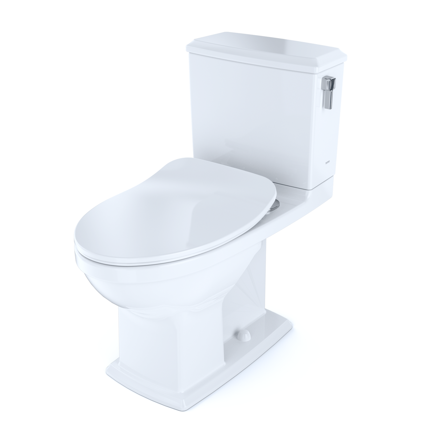 TOTO MS494234CEMFRG#01 Connelly Two-Piece Elongated Dual Flush 1.28 and 0.9 GPF with CEFIONTECT and Right Lever , Cotton White