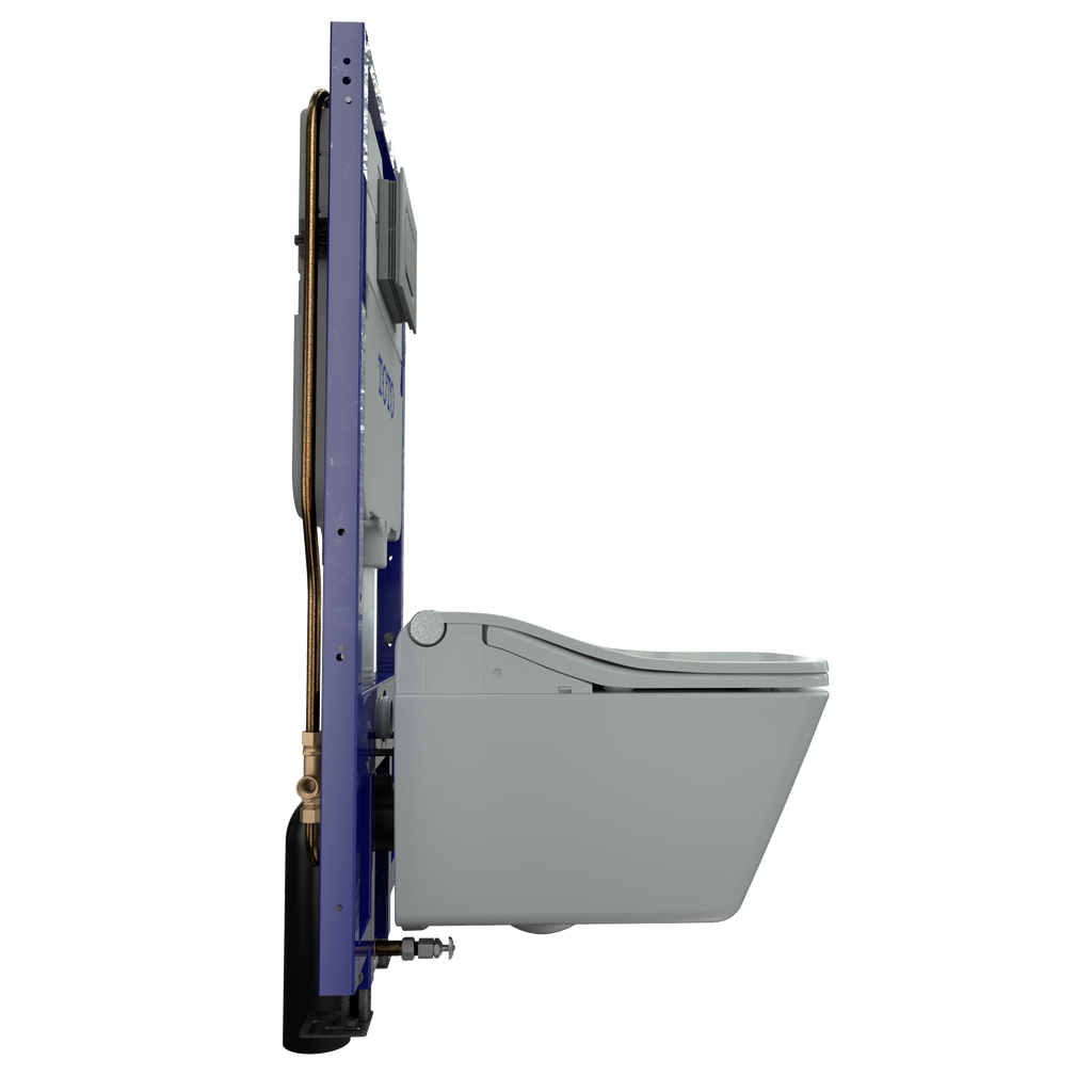 TOTO CWT4494549CMFGA#MS Washlet+ Sp Wall-Hung Square-Shape Toilet With Sw Bidet Seat And Duofit In-Wall 1.28 And 0.9 Gpf Dual-Flush Tank System - Cotton White