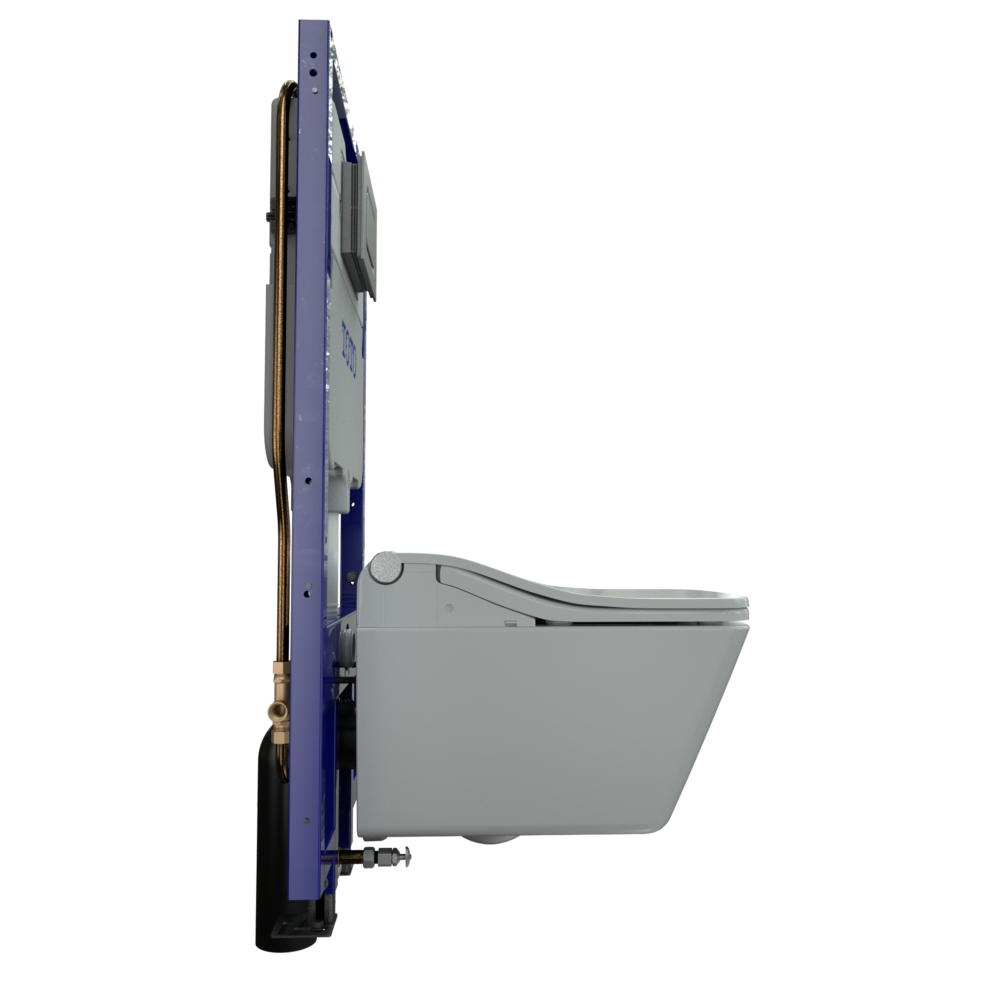 TOTO CWT4494549CMFGA#MS Washlet+ Sp Wall-Hung Square-Shape Toilet With Sw Bidet Seat And Duofit In-Wall 1.28 And 0.9 Gpf Dual-Flush Tank System - Cotton White