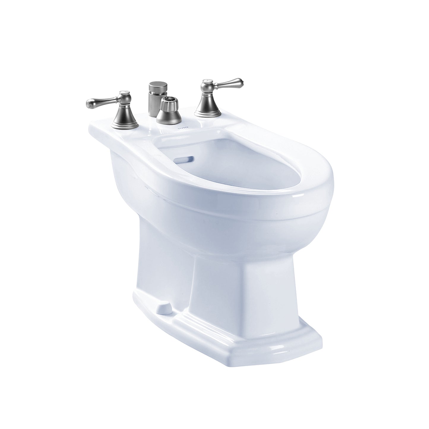 TOTO BT784B#01 Clayton Deck Mount Vertical Spray Flushing Rim Bidet - Cotton White