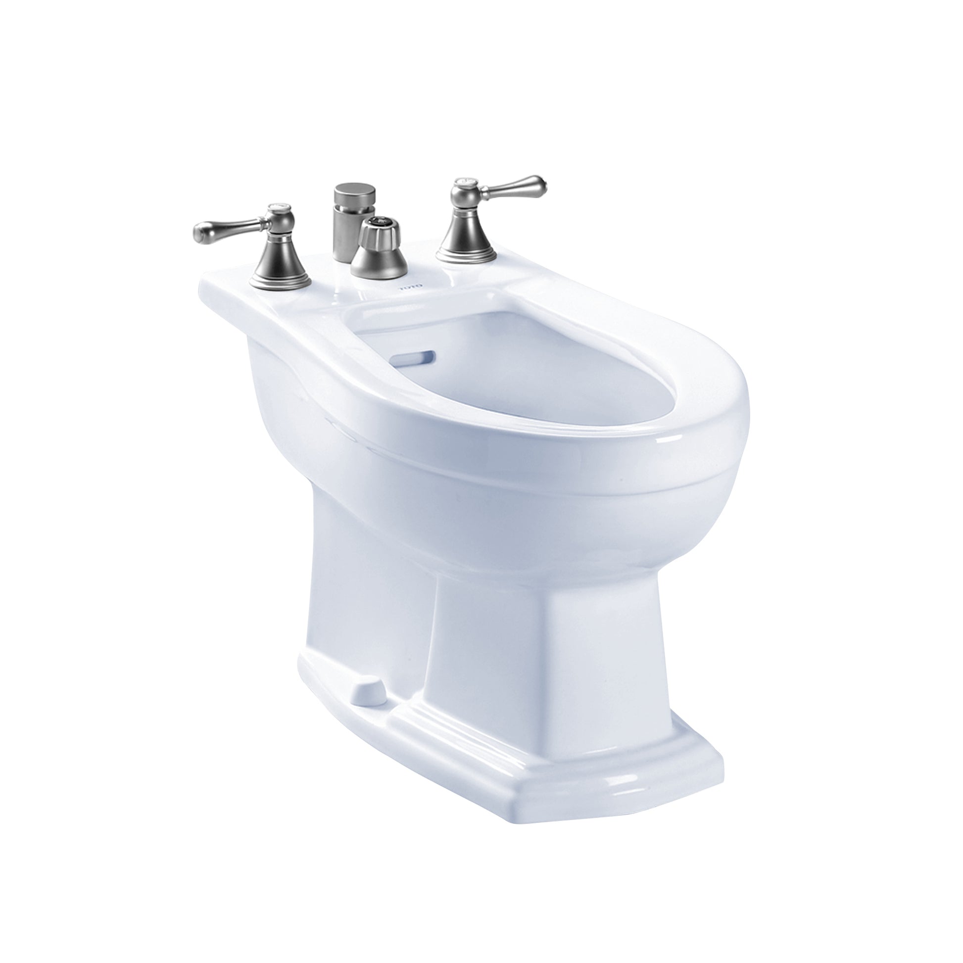 TOTO BT784B#01 Clayton Deck Mount Vertical Spray Flushing Rim Bidet - Cotton White