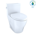 TOTO MS624124CEFG#01 Legato Washlet+ One-Piece Elongated 1.28 Gpf Universal Height Skirted Toilet With Cefiontect - Cotton White