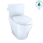 TOTO MS624124CEFG#01 Legato Washlet+ One-Piece Elongated 1.28 Gpf Universal Height Skirted Toilet With Cefiontect - Cotton White