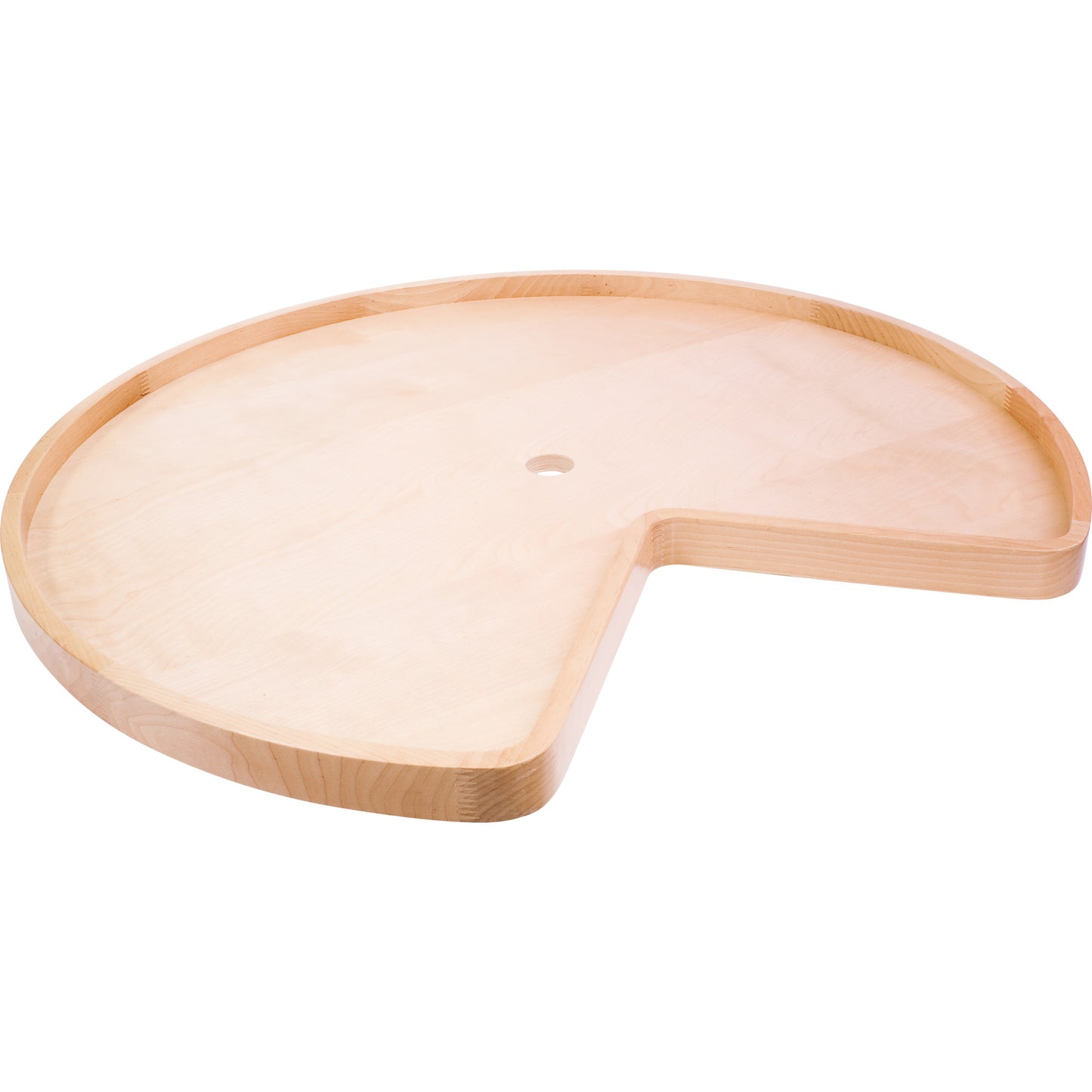 HARDWARE RESOURCES LSK24H 24" Kidney Wood Lazy Susan Individual Shelf with Hole - UV Coated