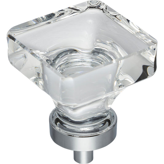 JEFFREY ALEXANDER G140L-PC Harlow 1-3/8" Length Square Knob - Polished Chrome