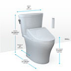 TOTO MW4483084CEMFGN#01 Washlet+ Aquia Iv Arc Two-Piece Elongated Dual Flush 1.28 And 0.9 Gpf Toilet With C5 Bidet Seat - Cotton White
